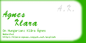 agnes klara business card